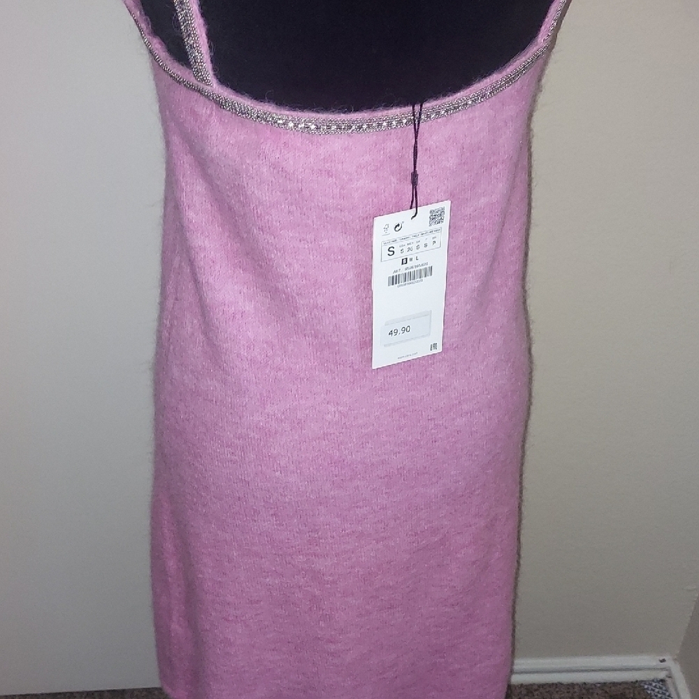 Zara NEW Pink Alpaca Wool Blend Garment - Picture 8 of 8